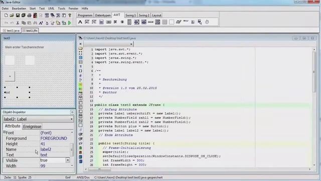 05_Übersicht zum erstellen von einem Graphic User Interface (GUI) mit dem Java-Editor смотреть онлайн
