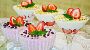 🍓Творожно-сметанный десерт с клубникой, рецепт вкусного и легкого десерта!