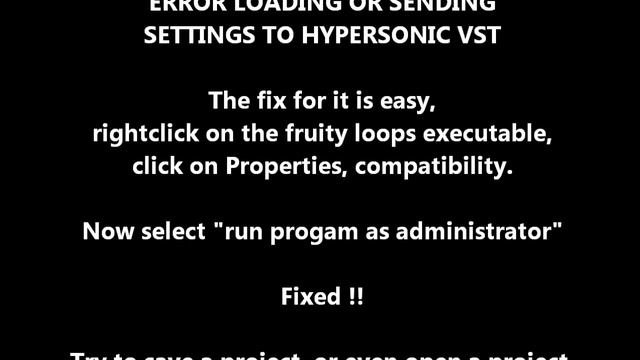 TUTORIAL Fruity Loops Hypersonic 2 - Error Loading Settings FIX.wmv