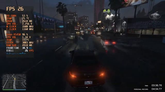 GTA V Online - Xeon X5450 - R9 280X OC - 6GB RAM FPS Test смотреть онлайн