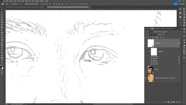 18-Turning a photo into an ink drawing in photoshop смотреть онлайн