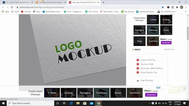 How to present your logo with 3D mockup. Adobe photoshop and illustrator tutorial смотреть онлайн