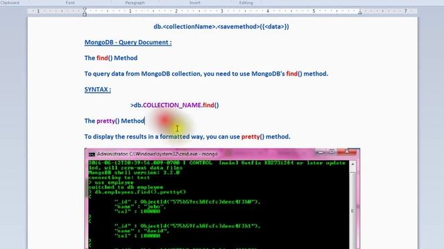 FIND PRETTY METHOD IN MONGODB DEMO смотреть онлайн