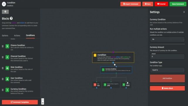 Currency Condition (Command Builder) - BotGhost Tutorial смотреть онлайн