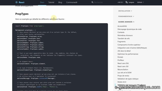 JavaScript260-React.js-Validation de types avec PropTypes dans un composant fonctionnel смотреть онлайн