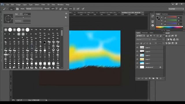 Landscape Design Photoshop Tutorial | Brush Tool | Adobe Photoshop CC смотреть онлайн