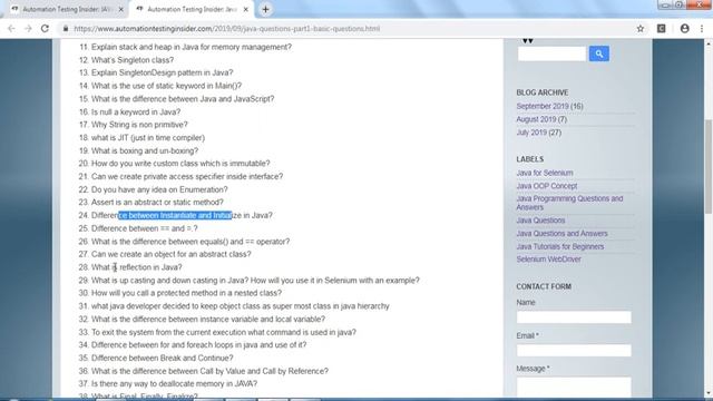 Important Java Questions | Java interview questions for Selenium | смотреть онлайн