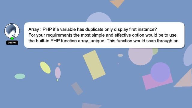 Array : PHP if a variable has duplicate only display first instance? смотреть онлайн