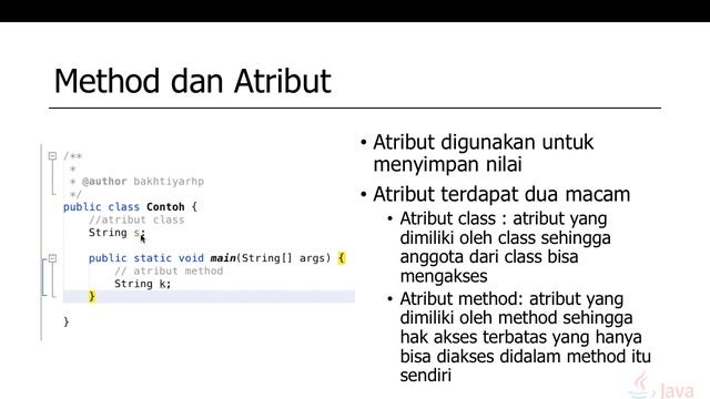Tutorial Java | Pengenalan Class, Object, Method, dan Attribute di Java смотреть онлайн