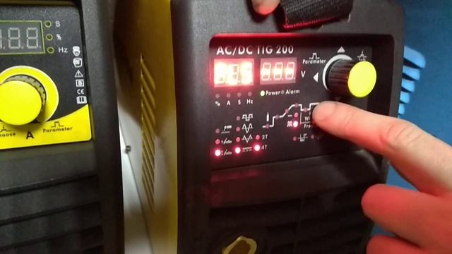 Crepow TIG-200 AC/DC панель настроек смотреть онлайн