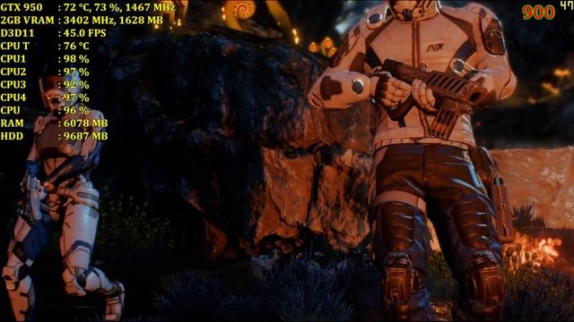 Mass Effect: Andromeda AMD Phenom ii X4 955 GTX 950 (1080,900) смотреть онлайн