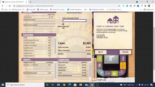 How To Play Cashflow Classic Online - Rich Dad Poor Dad Cashflow Game