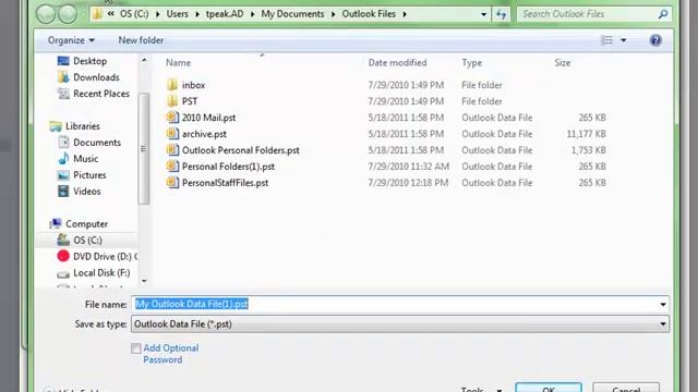 Create a Persnal Folder (PST) in Outlook 2010 смотреть онлайн