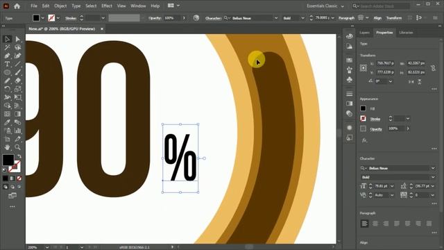 Percentage Infographic Illustration in Adobe Illustrator. смотреть онлайн