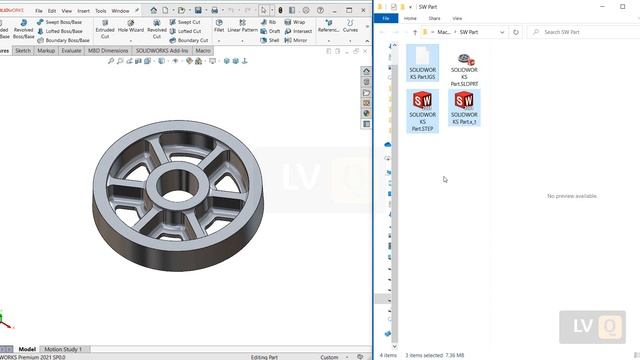 SOLIDWORKS Automatically Export the STP / IGS / X_T format files смотреть онлайн