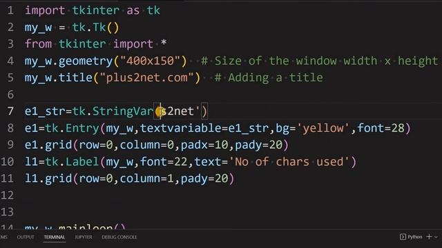 Tkitner StringVar() get(), set(), trace() methods to manage data and trigger call back functions смотреть онлайн