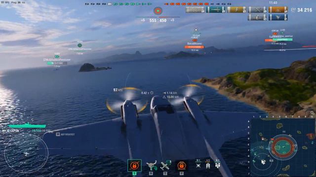 Советский авианосец Серов.Морской бой-7.Игра World Of Warships смотреть онлайн