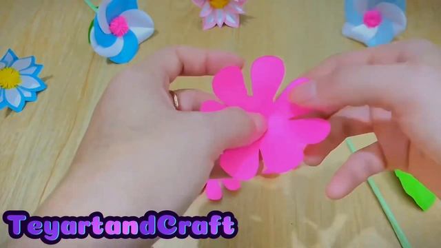 How to make a paper Flower ? / Origami paper flower ?/ Easy paper flower so beautiful/ រៀនបត់ផ្កា смотреть онлайн