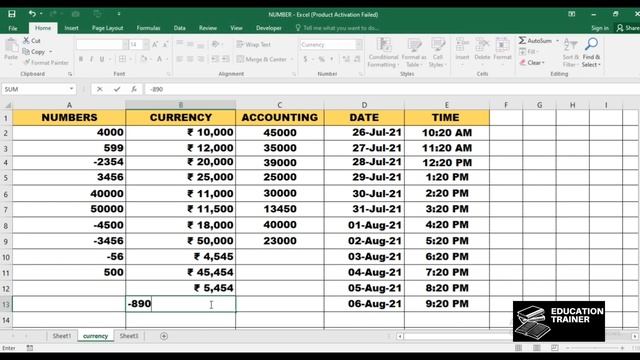 Number format's part -1 in Ms excel смотреть онлайн