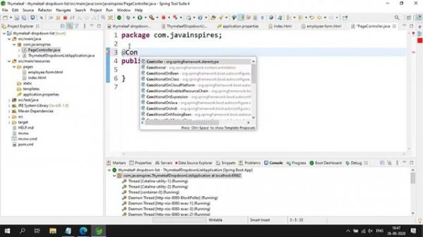Dropdown Example With List (Select Option) - Thymeleaf Examples | Java Inspires
