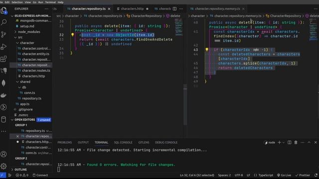 api20 - DSW BE - API express - MongoDB removing memory repository смотреть онлайн