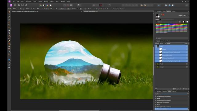 Помещаем горы в лампочку - Мини урок для Affinity Photo смотреть онлайн