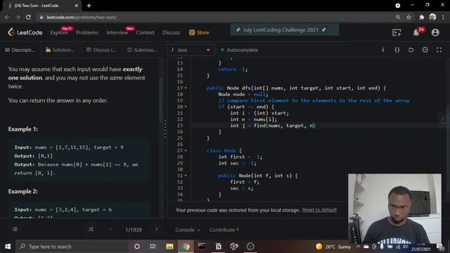 Two Sum | Depth First Search | Java смотреть онлайн