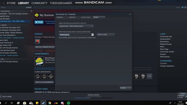 my summer car beta code 19.4. 2019 update смотреть онлайн