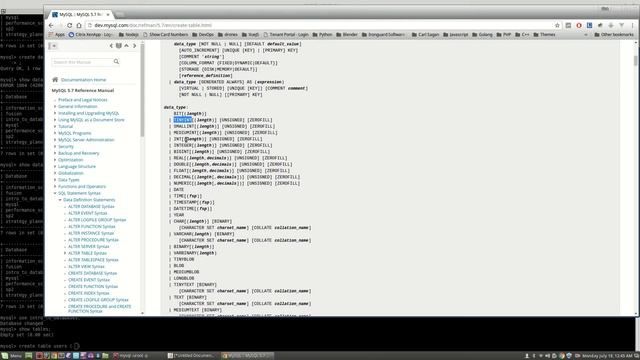 Basic MySQL CREATE TABLE 001 смотреть онлайн