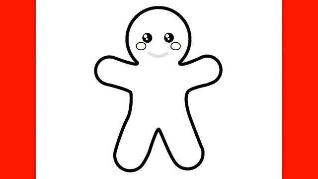 HOW TO DRAW AND COLOR A CUTE GINGERBREAD MAN FOR CHRISTMAS | Easy drawings смотреть онлайн