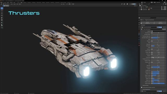 Space Ship generator Blender смотреть онлайн