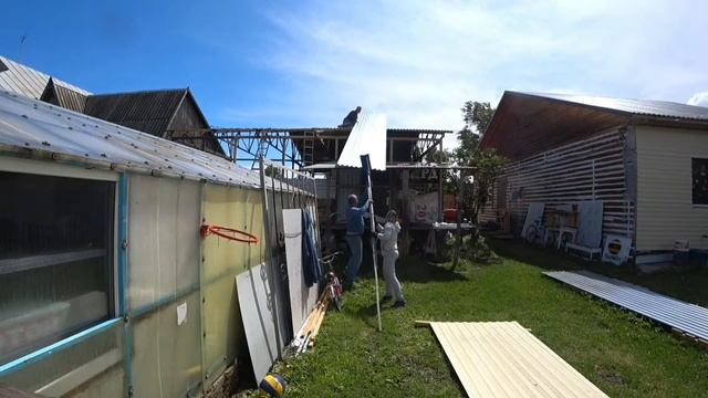 Строю каркасный гараж! Обшиваем профлистом смотреть онлайн