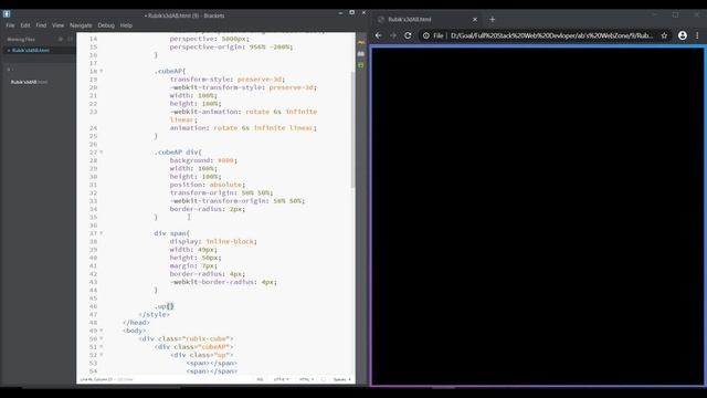 Rubik's Cube Animation- CSS rotation смотреть онлайн