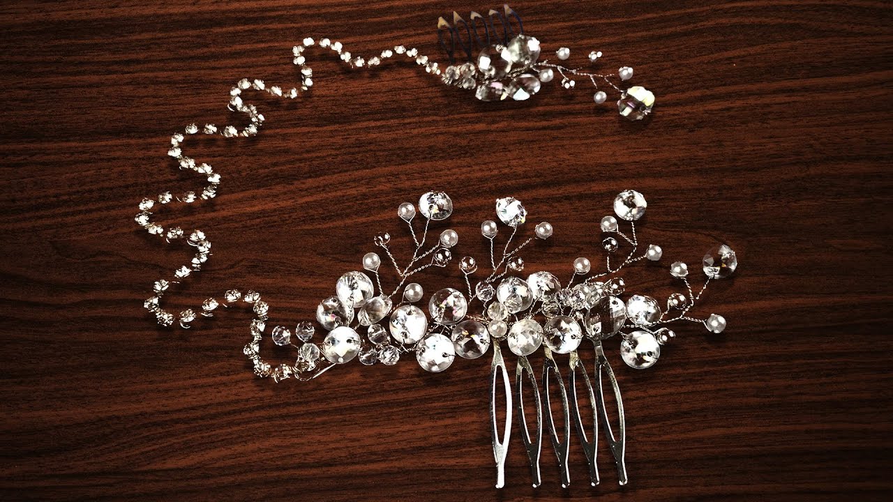 Работы из бисера. 1 часть. Свадебная Диадема. Украшение для волос. Своими руками. Мастер класс. смотреть онлайн