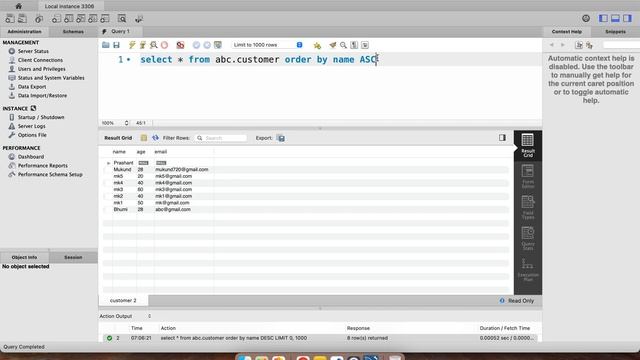 How to show data in ascending and descending order using order by MySQL table workbench смотреть онлайн