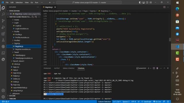 Twitter clone profile section part смотреть онлайн