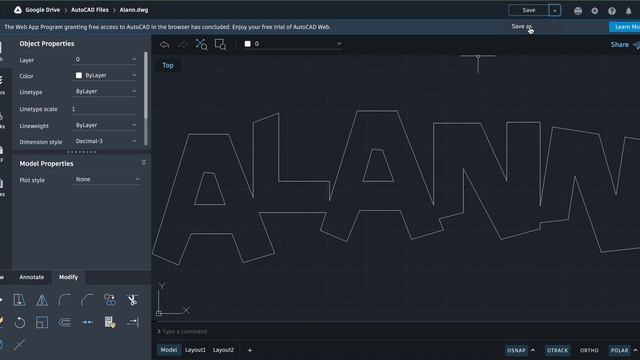 AutoCAD Web 007 Practice Trim and Save AS смотреть онлайн