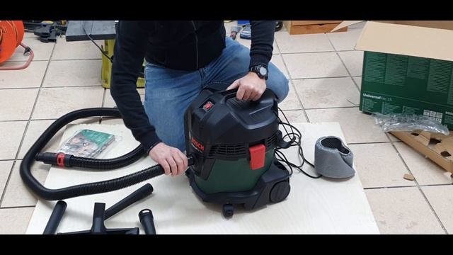 Bosch Wet and Dry Vacuum Cleaner - UniversalVac 15/unboxing testing /Σκούπα υγρών στερεών bosch смотреть онлайн