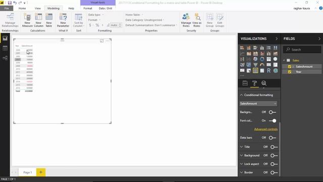 Conditional Formatting for a matrix and table Power BI смотреть онлайн