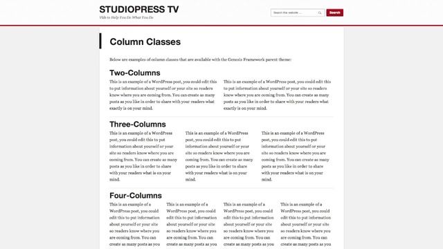 Content Columns in WordPress Using Genesis Framework смотреть онлайн