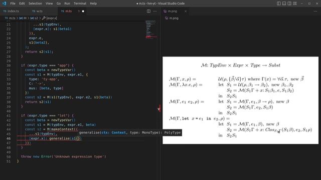 Algorithm M in TypeScript, for Hindley-Milner type inference смотреть онлайн