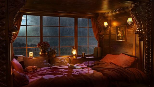 Rain On Window With Wind Sounds - Heavy Rain Sounds For Sleep, Study And Relaxation | 3 Hours