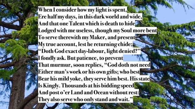 Sonnet 19: When I Consider How My Light Is Spent/On His Blindness by John Milton (read: Ben W Smith смотреть онлайн