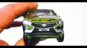 Про МАШИНКИ. Военная моделька ЛАДА ИКС РЕЙ / LADA X-RAY распаковка и обзор машинки.