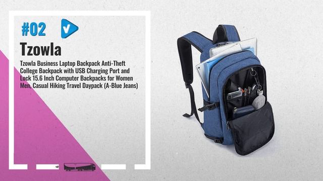Tzowla Business Laptop Backpack Water Resistant Anti-Theft College Backpack With USB Charging Port смотреть онлайн