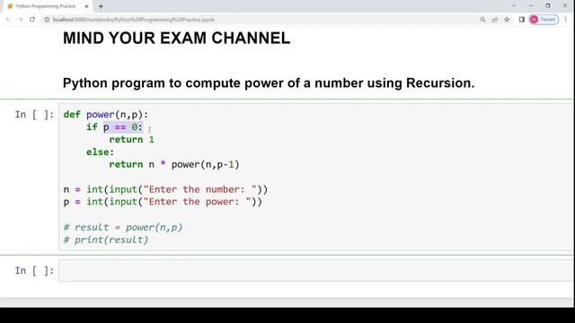Compute Power of a Number Recursively | Python Programming for Beginners | Basics of Python 3 смотреть онлайн
