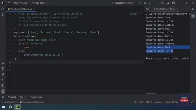 Python Pass Statement | Pass | Pass in Python смотреть онлайн