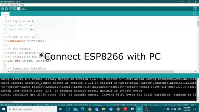 ESP8266 DHT11/DHT22 Temperature and Humidity Web Server смотреть онлайн