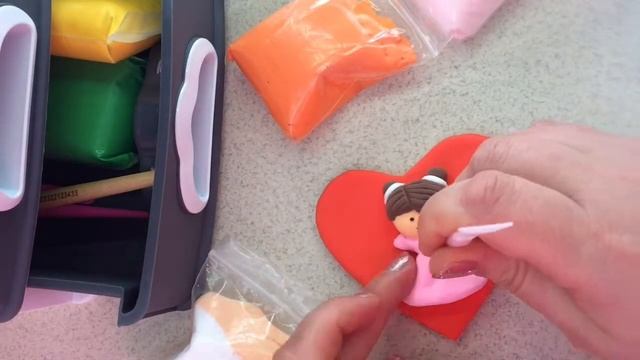 Милая валентинка из воздушного пластилина. Легкий пластилин. смотреть онлайн