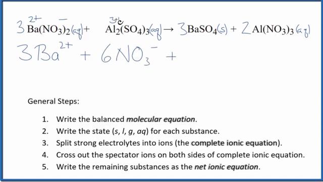 How to Write the Net Ionic Equation for Ba(NO3)2 + Al2(SO4)3 = BaSO4 + Al(NO3)3 смотреть онлайн